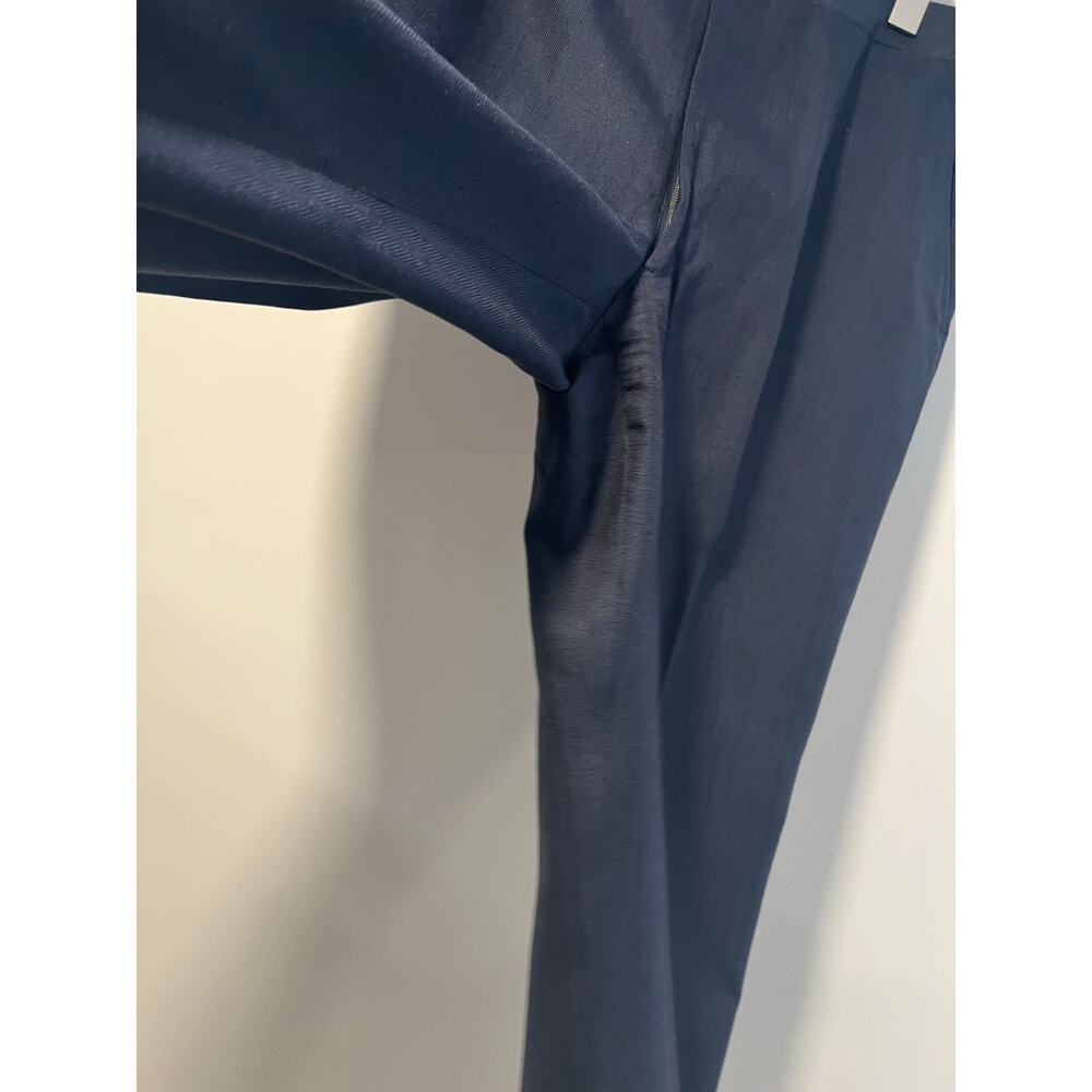Oxxford Men's Pleated Dress Pants Navy Blue Herringbone Size 36 JP - Picture 7 of 11